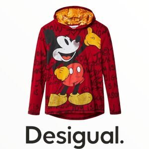 DESIGUAL | Red | Hooded Mickey Mouse T-shirt